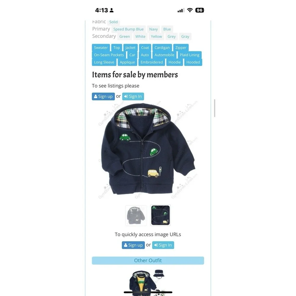 Vintage Gymboree Baby boys 3-6 Months Baby mechanic hoodie full zip sweatshirt